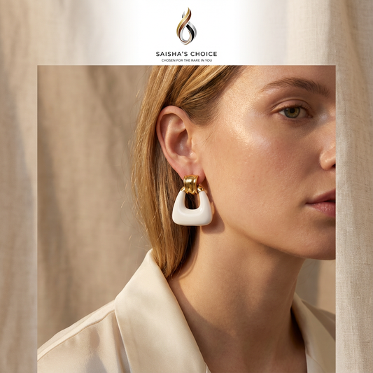 Geometric Enamel Drops Earrings