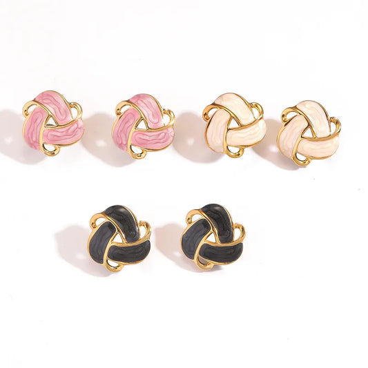 Rosy Knot Studs