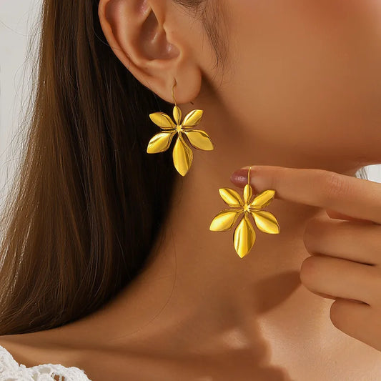 Petal Gold Charm Earrings