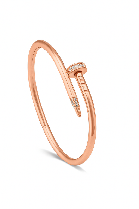 Rose Gold Nail Bangle Bracelet