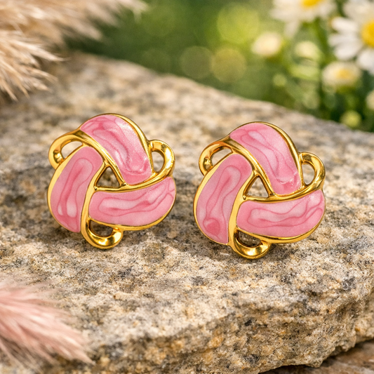 Rosy Knot Studs