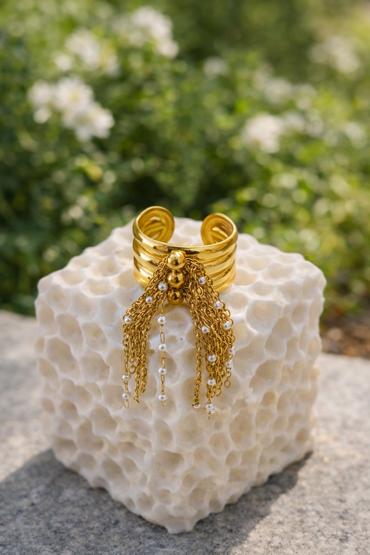 Golden Cascade Ring Adjustable