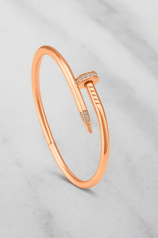 Rose Gold Nail Bangle Bracelet