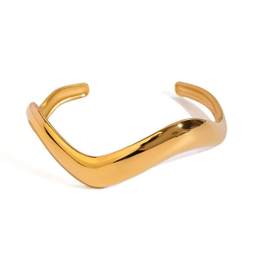 Golden Wave Cuff Bracelet
