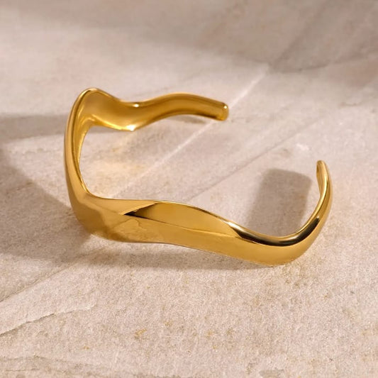 Golden Wave Cuff Bracelet