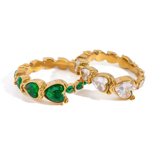Heartfelt Eternity Ring (Green)