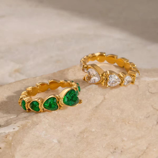 Heartfelt Eternity Ring (Green)