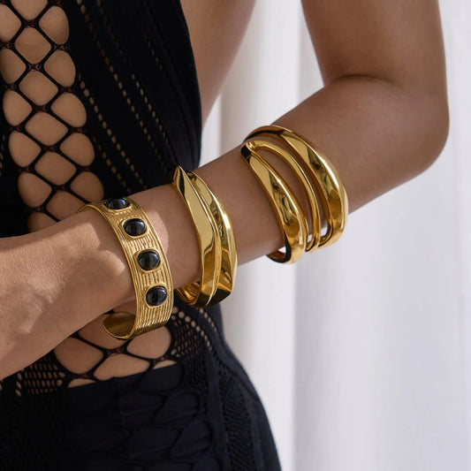 Golden Gaze Bangle Bracelet