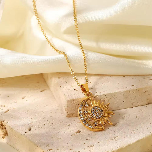 Sun & Moon Sparkle Necklace