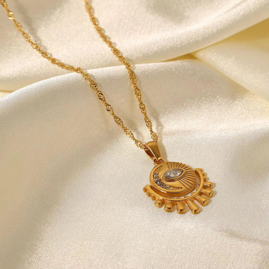 Golden Ray Eye Necklace