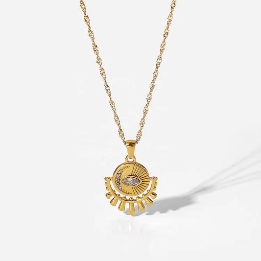 Golden Ray Eye Necklace