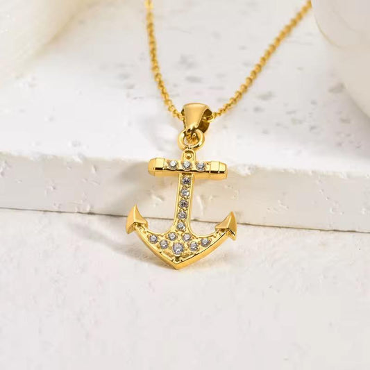 Crystal Anchor Necklace