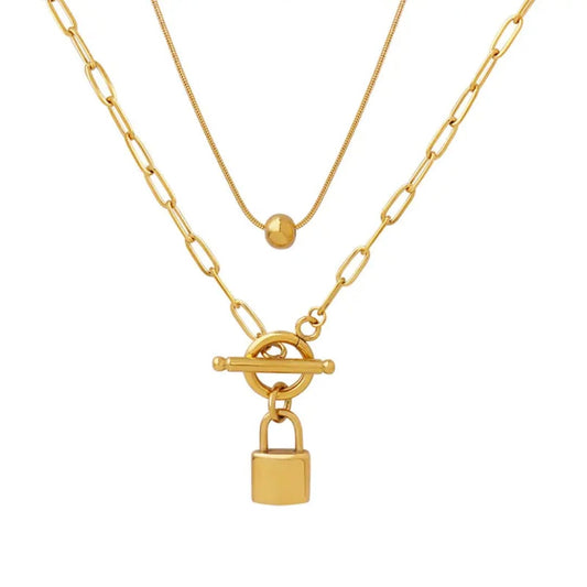 Duo Chain & Lock Necklace