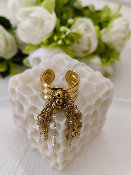 Golden Cascade Ring Adjustable