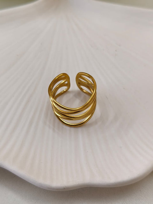 Golden Layers Ring Adjustable