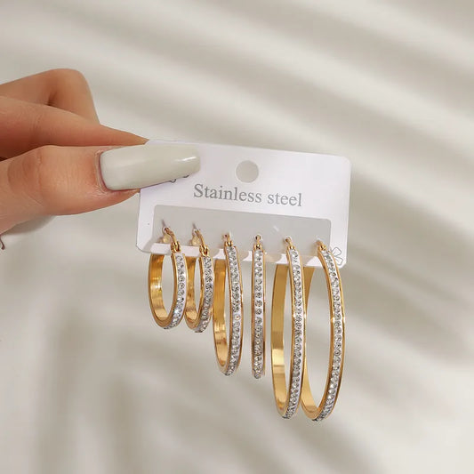 Ice Shine Hoops Earrings