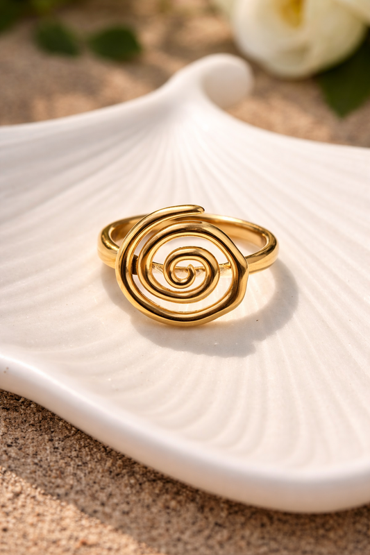 Golden Whirl  Adjustable Ring