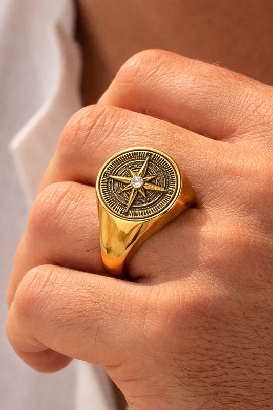Star Compass Men's Ring