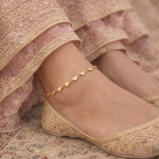 Golden Hearts Anklet