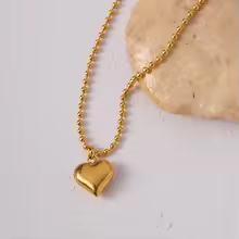 Golden Heart Charm Necklace