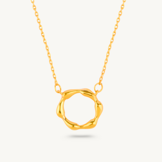 Molten Gold Circle Pendant