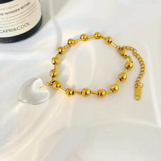 Transparent Heart Charm Bracelet