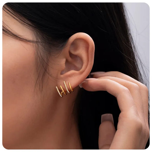 Solitaire Rectangle Earrings