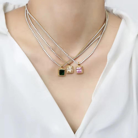 Crystal Cube Necklace