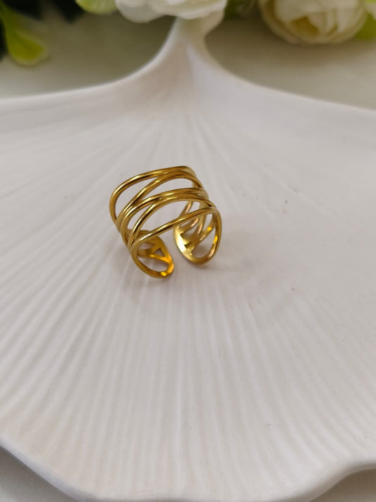 Golden Layers Ring Adjustable
