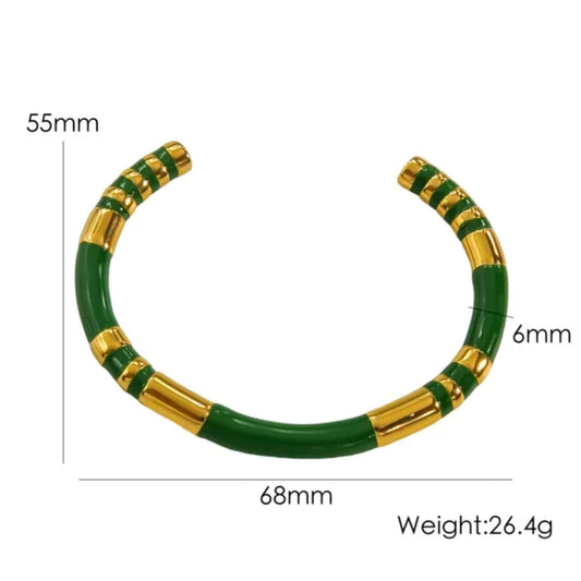 Green Aura Cuff Bracelet