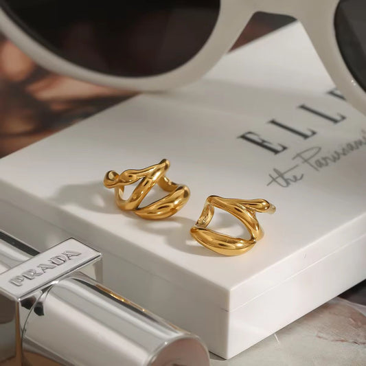 Golden Twist Ear Cuffs (2 pcs, Both Ears)