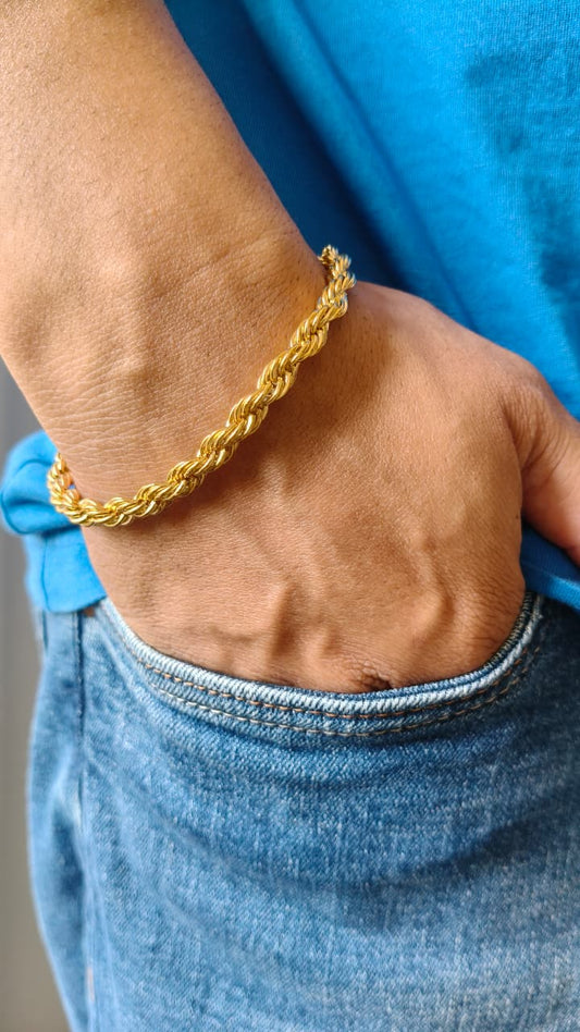 Twisted Rope Gold Bracelet