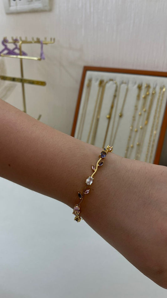 Pretty Purple & Pink Tulip Bracelet