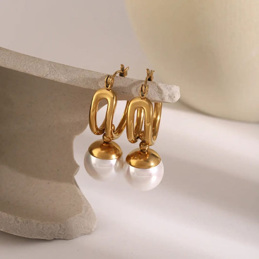 The Aurora Pearl Hoops