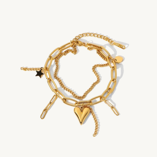 Heart Link Charm Bracelet