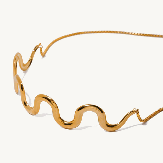 Sculpted Wave Gold Choker