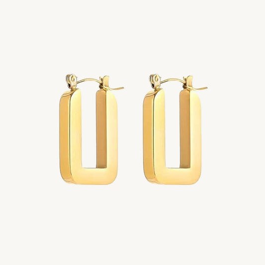 Bold Geometric Gold Hoop Earrings