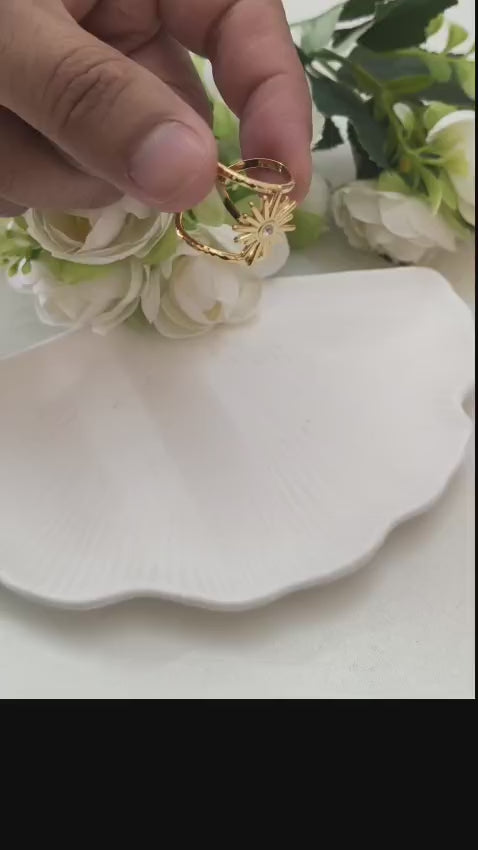 Golden Sunburst Adjustable  Ring