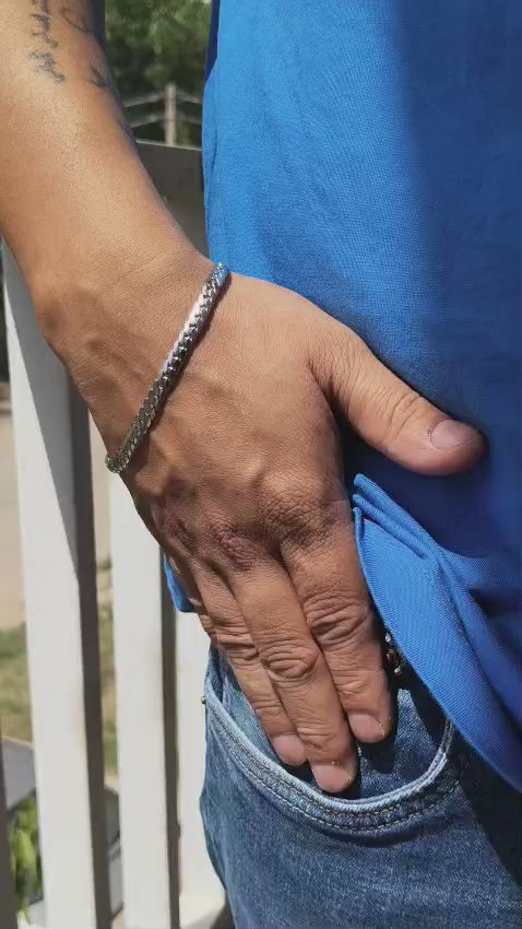 Royal Silver  Cuban Link Bracelet