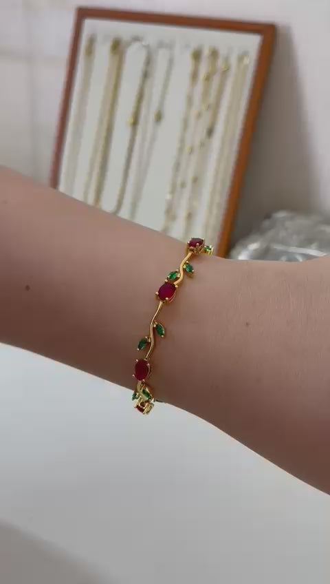 Pretty Red Tulip Bracelet