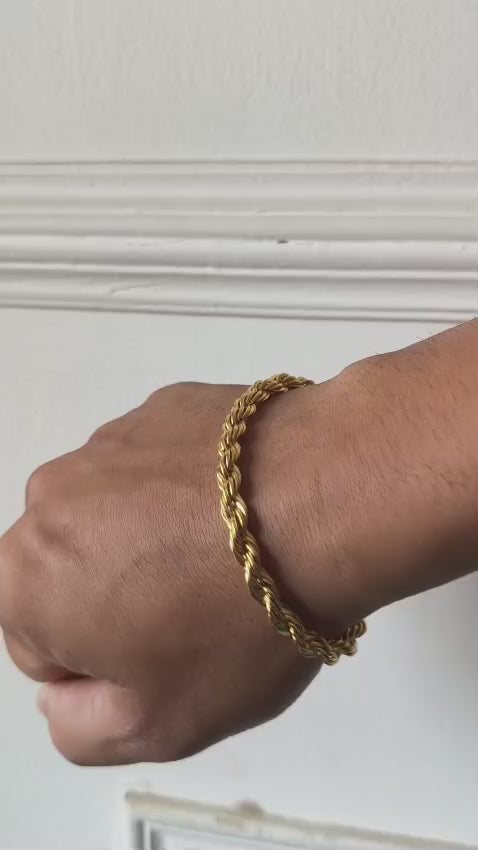 Twisted Rope Gold Bracelet