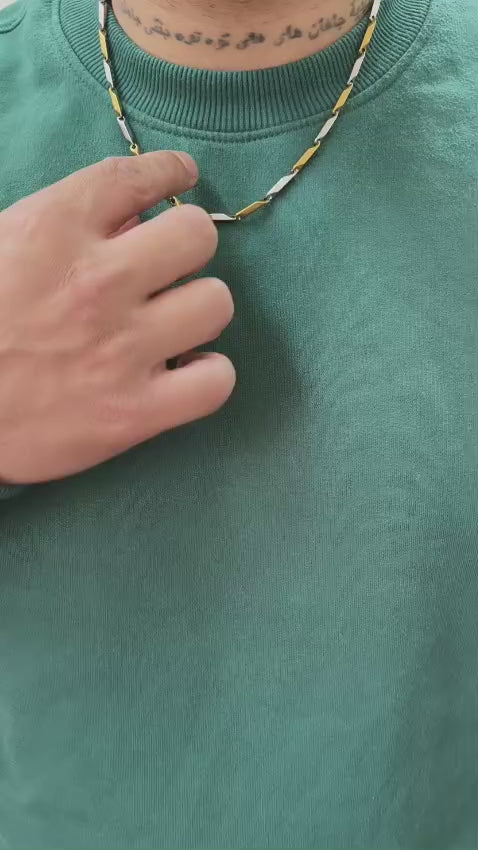 Dual Tone Bar Link Chain