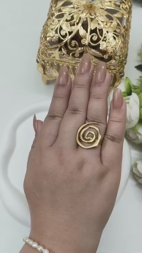 Golden Whirl  Adjustable Ring
