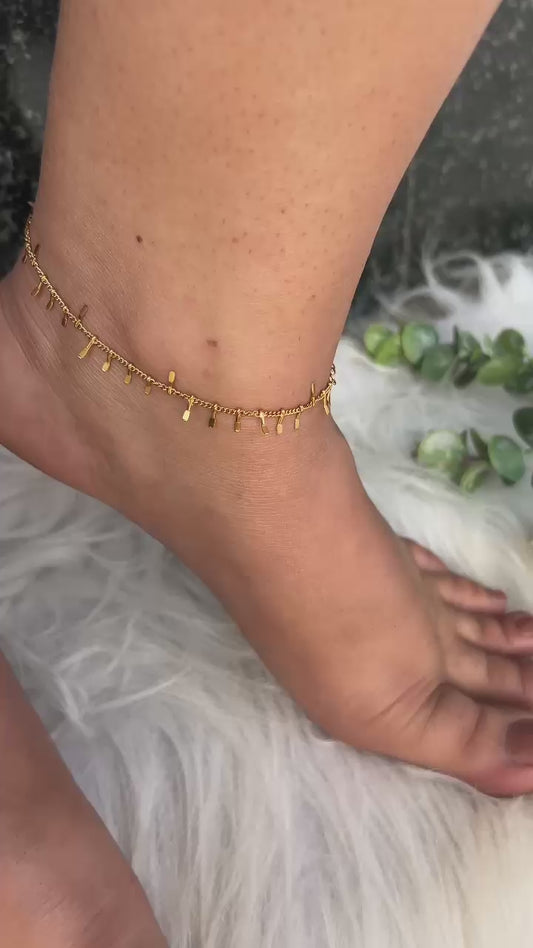 Golden Flutter  Anklet